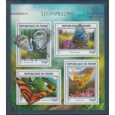 FLORES MARIPOSAS NIGER HOJA BLOQUE ESPECIAL de ESTAMPILLAS NUEVAS MINT